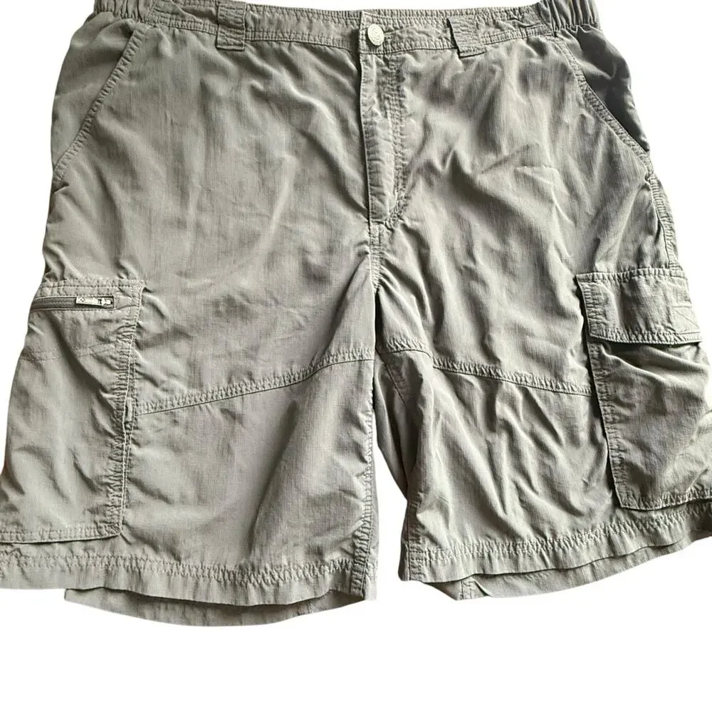 Columbia Omni-Shade Cargo Hiking Shorts 40W 10L Grey Nylon‎ Outdoor Utility